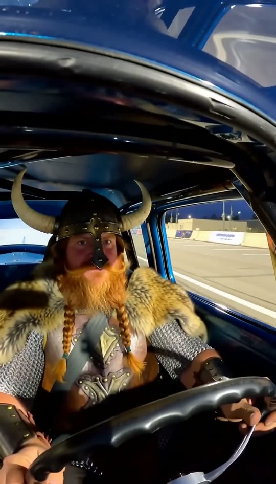 Still from the film: The Viking at the arena lot. Nobody asked why